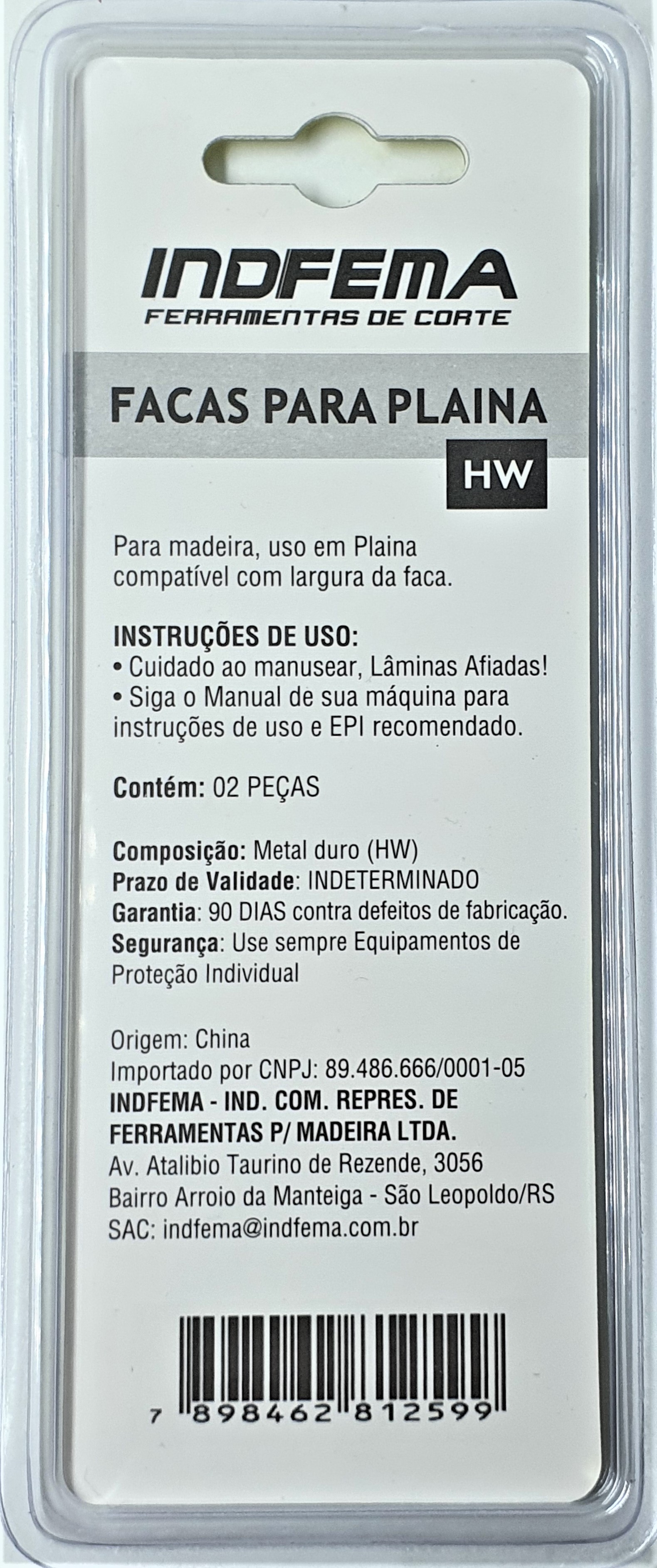Facas para Plainas Makita, Bosch, Hitachi e Black&amp;Decker - HW - 82x5,5x1,1mm (PAR) - Cód. 5100.06